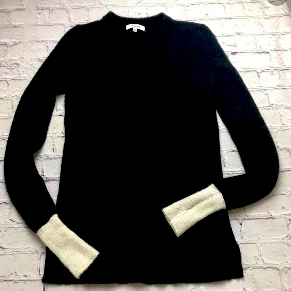 Madewell Sweaters | Madewell Merino Alpaca Crew Sweater Contrast Cuff